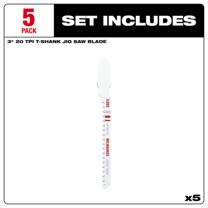 Milwaukee Tools 3 In. 20 TPI Bi-Metal Jigsaw Bld 48-42-5385