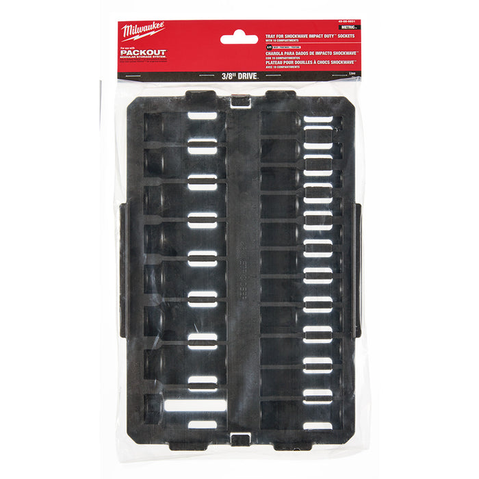 MILWAUKEE Dado de Impacto 3/8" Dr 19PC MM BANDEJA SOLAMENTE