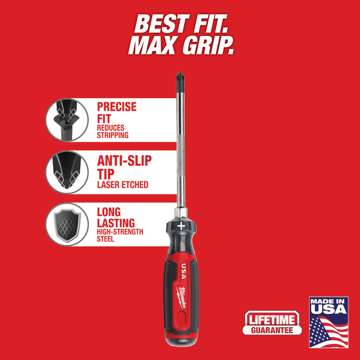 MILWAUKEE #3 Phillips 6" Cushion Grip Screwdriver