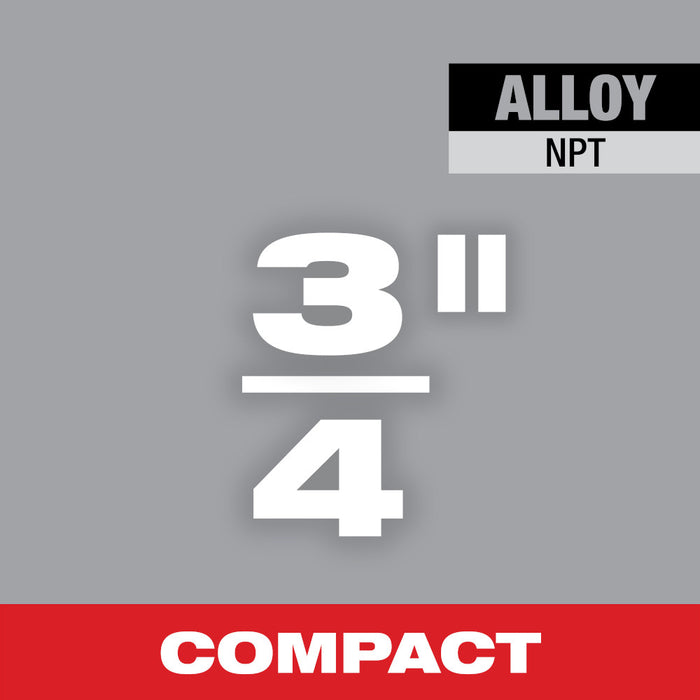 MILWAUKEE Cabezal de troquel de aluminio forjado para roscado de tubos portátil NPT de ALEACIÓN compacta de 3/4"