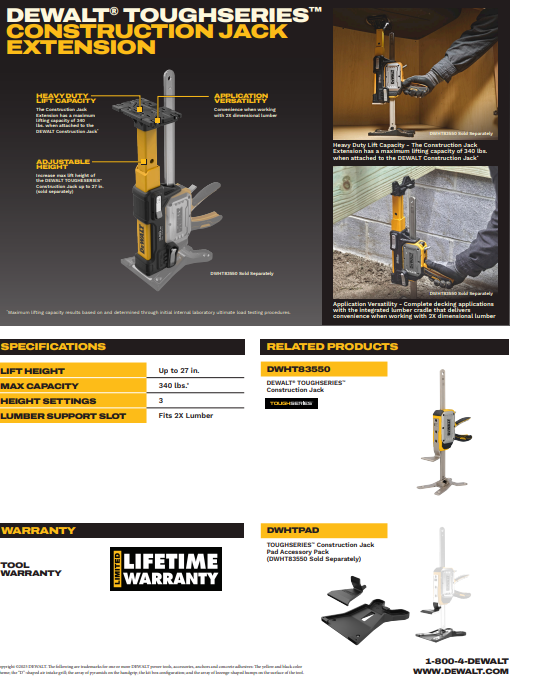 DEWALT ToughSeries™ Construction Jack Extension DWHT83554