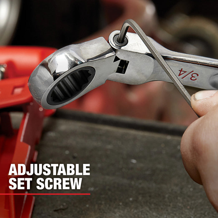 MILWAUKEE Flex Head Ratcheting Combination Wrench - Metric
