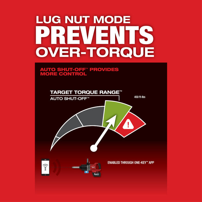 MILWAUKEE M18 FUEL™ Llave de impacto de alto torque con yunque extensible y mango en D de 1" con kit ONE-KEY™