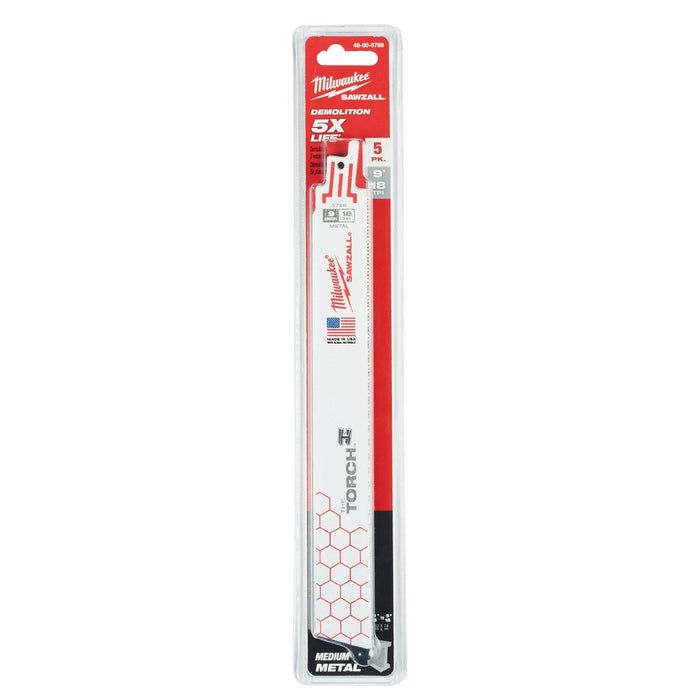 MILWAUKEE 18 TPI TORCH™ Metal SAWZALL® Blade For Rigid Conduit & Unistrut (5 PACK)
