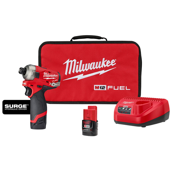 MILWAUKEE M12 FUEL™ SURGE™ Juego de destornillador hidráulico hexagonal de 1/4"