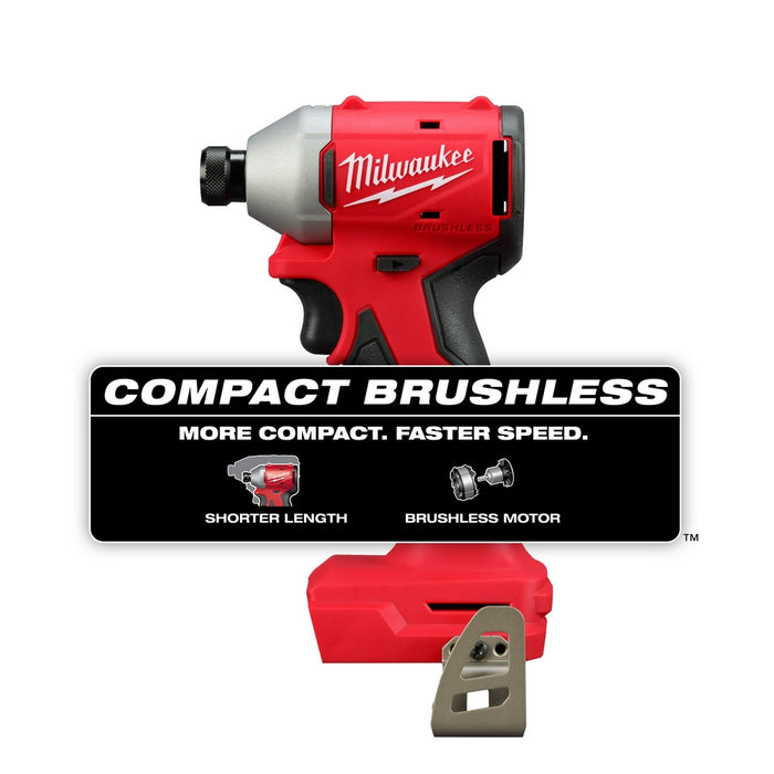 Destornillador de impacto hexagonal compacto de 1/4" MILWAUKEE M18™ (solo herramienta)