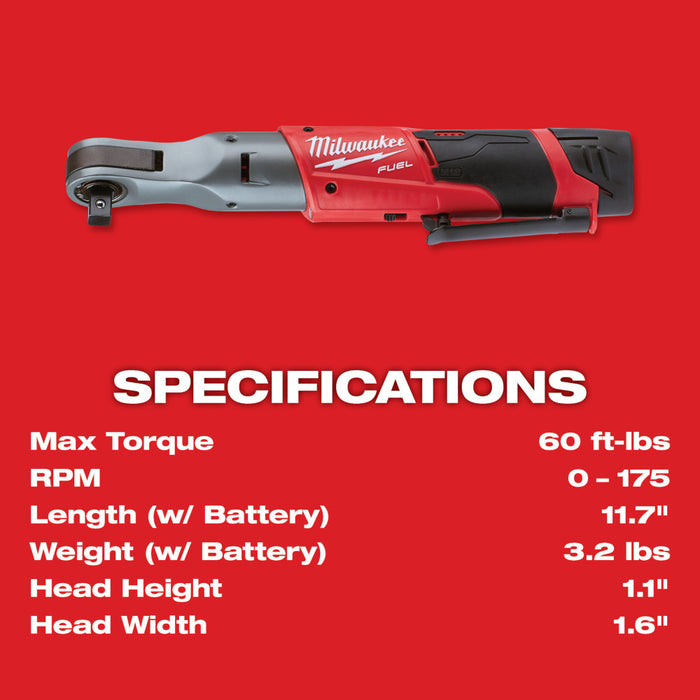 MILWAUKEE M12™ FUEL™ Juego de trinquete de 1/2"