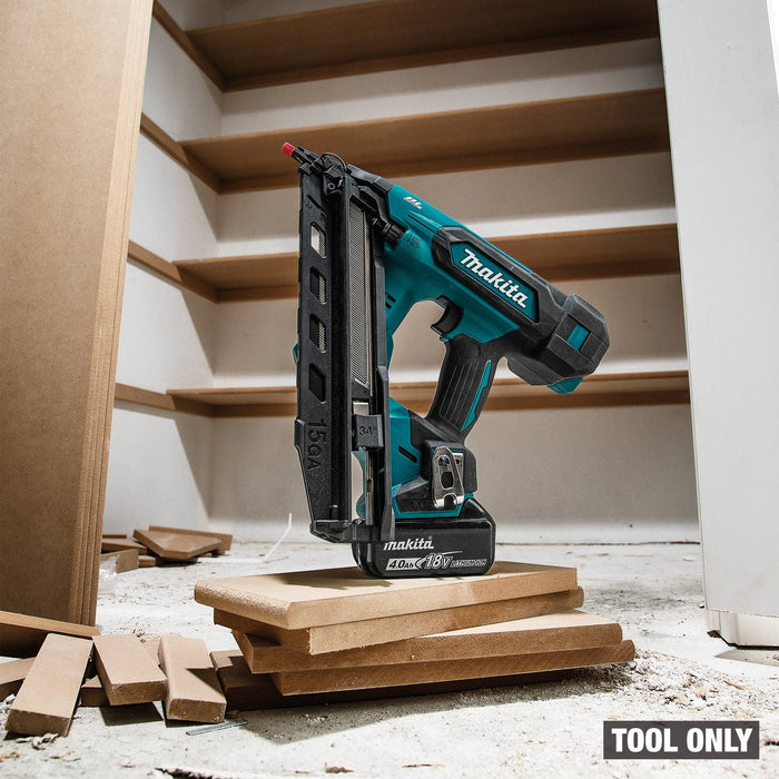 Makita XNB08Z 18V LXT® Lithium-Ion Brushless Cordless 2-1/2” Angled Finish Nailer, 15 Ga., Tool Only