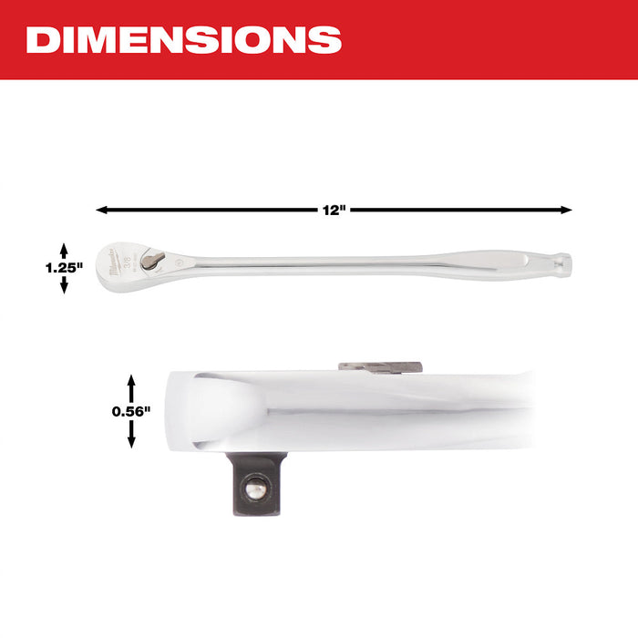 MILWAUKEE 3/8" Drive 12" Ratchet