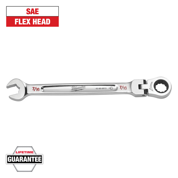 MILWAUKEE Flex Head Ratcheting Combination Wrench - SAE