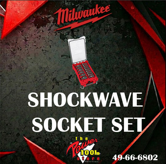 Milwaukee M18 FUEL 1/2" Mid-Torque Impact Wrench w/ Pin Detent Kit M18 2962P-22R + SHOCKWAVE Impact Duty 1/2" Drive SAE Deep 6-Point Socket Set 15pc with PACKOUT Organizer 49-66-6802