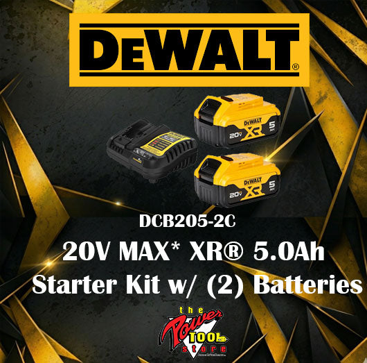 DEWALT 20V MAX XR Brushless Cordless 18-in. Bandfile - Bare Tool DCM200B + FREE 20V MAX* XR® 5.0Ah Lithium-Ion Battery Starter Kit with (2) Batteries and Charger - DCB205-2C