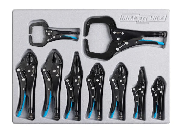 CHANNELLOCK 9PC Locking Pliers Set W/Tray