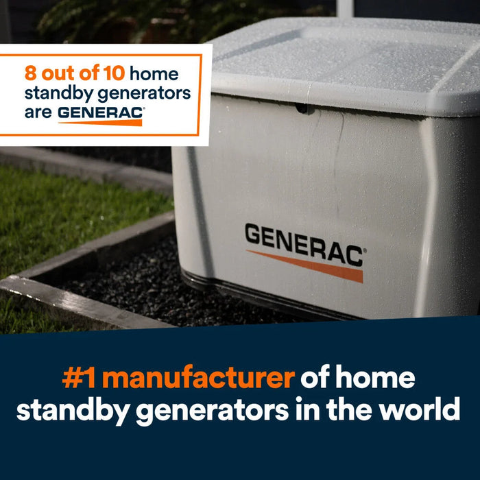 Generac Next Generation 10000 Watt 10kW Dual Fuel 50 State Air Cooled Home Standby Generator 7257