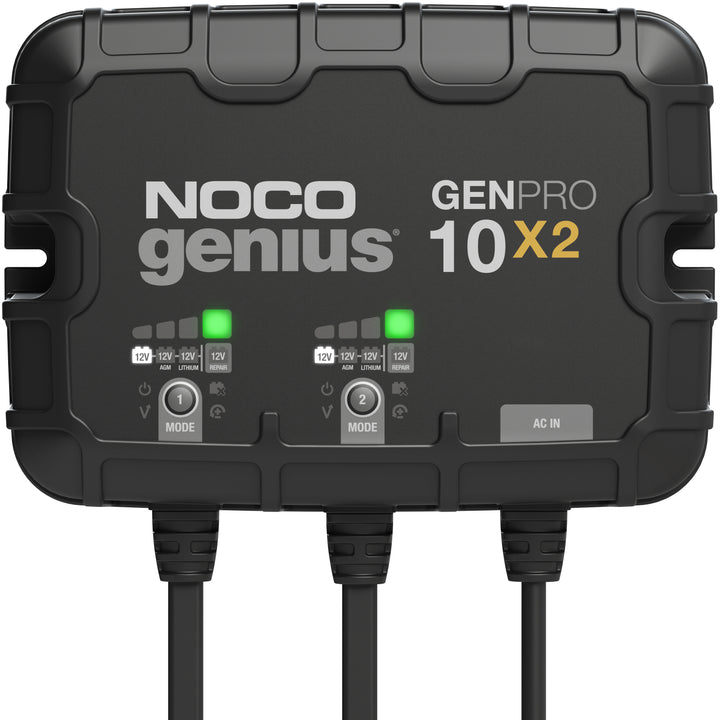 NOCO 2-Bank, 20-Amp On-Board Battery Charger, Battery Maintainer, & Battery Desulfator