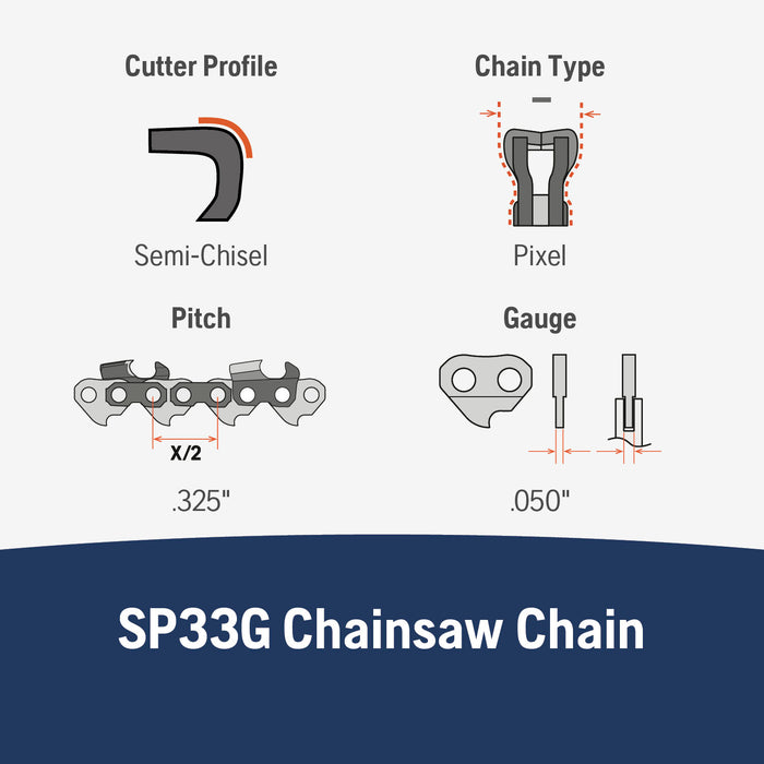 HUSQVARNA X-CUT SP33G, .325" Pitch, .050 Gauge