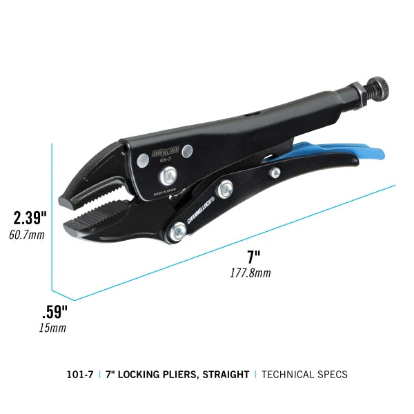 CHANNELLOCK 7" Locking Pliers, Straight