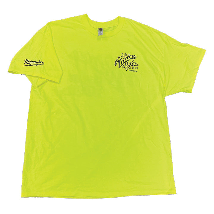 THE POWER TOOL STORE Hi-Vis Milwaukee "The Power Is In My Tool" Short Sleeve Shirt