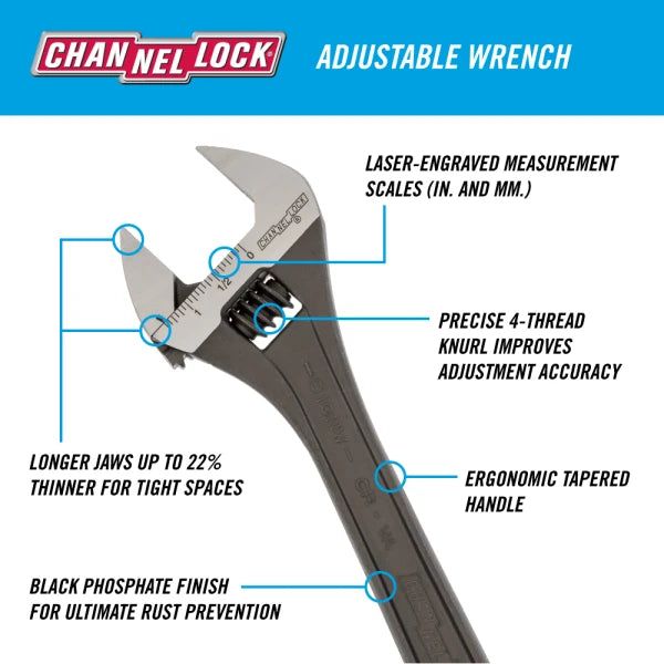 CHANNELLOCK 10" Adjustable Wrench