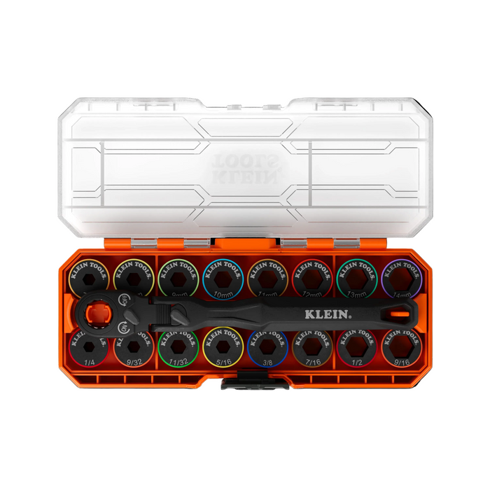 Klein Tools KNECT™ Ratcheting 17-in-1 Low-Profile Socket Wrench Set