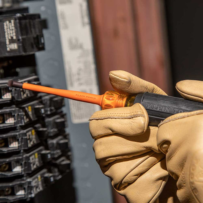 KLEIN TOOLS 4 PC. Slim-Tip Insulated Phillips, Cabinet, & Square Screwdriver Set