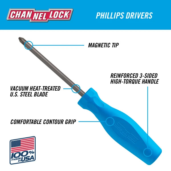 CHANNELLOCK PHILLIPS® #2 x 1.5" Stubby Screwdriver