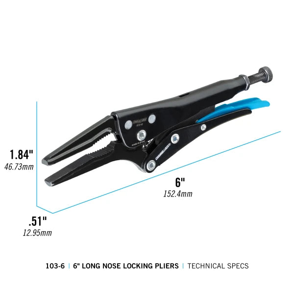 CHANNELLOCK 6" Long Nose Locking Pliers