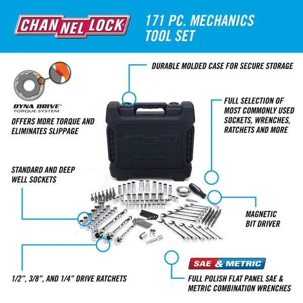 CHANNELLOCK 171 pc Mechanics tool set