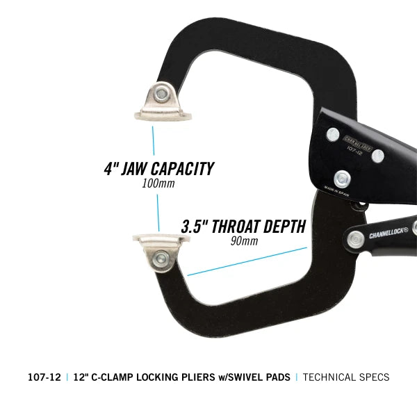CHANNELLOCK 12" C-Clamp Locking Pliers