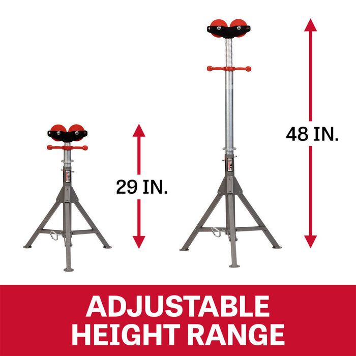 JET Folding Pipe Jack Stand with Steel Rollers JT1-2404