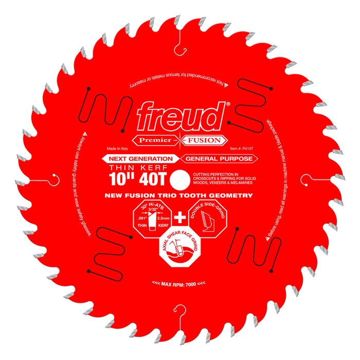 FREUD 10" Thin Kerf Next Generation Premier Fusion General Purpose Blade