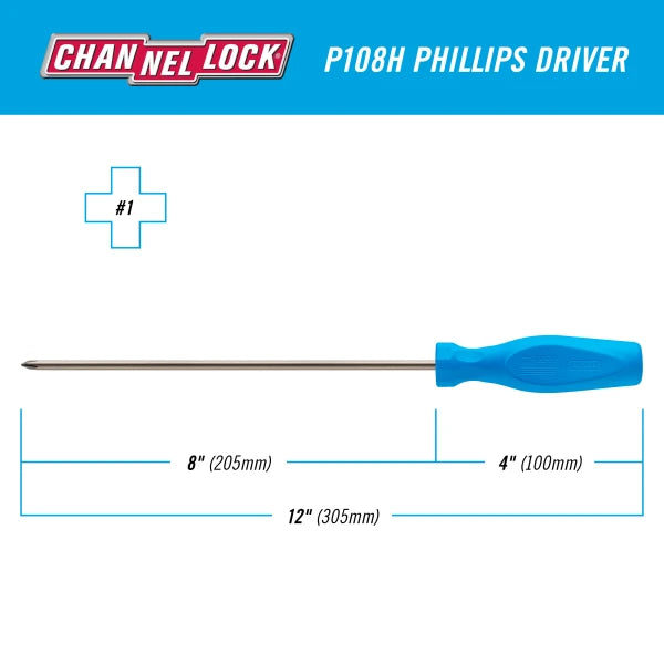 CHANNELLOCK PHILLIPS® #1 x 8" Screwdriver