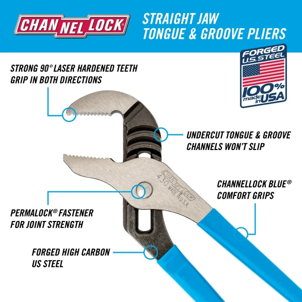 CHANNELLOCK 10" Tongue & Groove Pliers