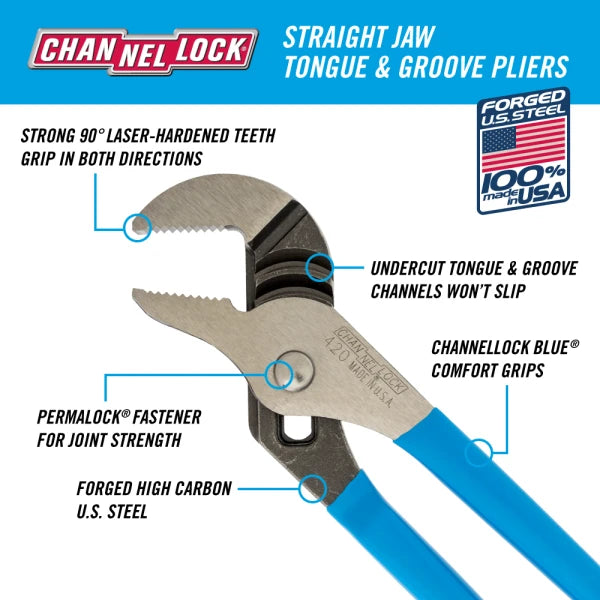 CHANNELLOCK 9.5" Tongue & Groove Pliers