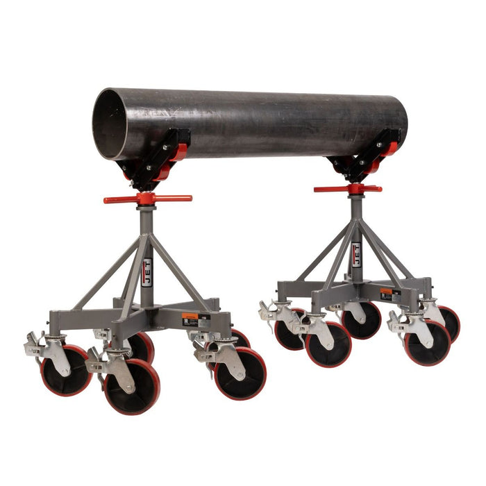 JET JT1-2405 5-Leg Pipe Jack Stand w/ Casters & Steel Rollers (JPJ-5LG-SR)
