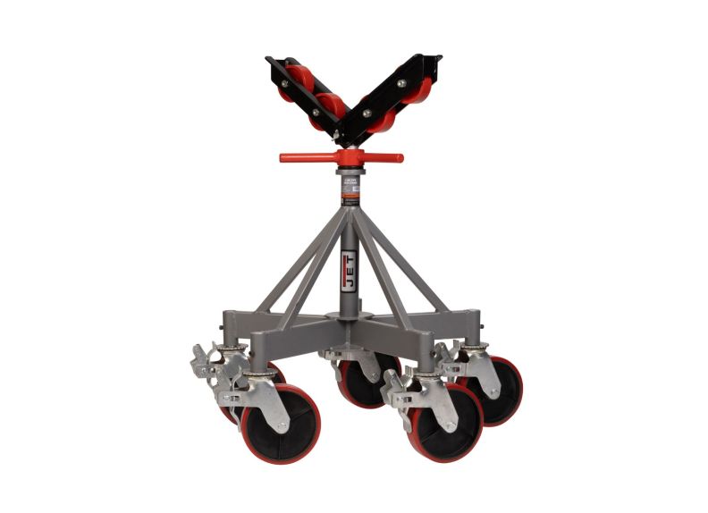 JET JT1-2405 5-Leg Pipe Jack Stand w/ Casters & Steel Rollers (JPJ-5LG-SR)
