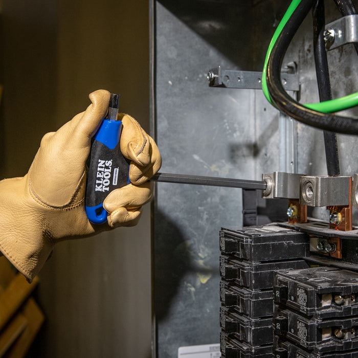 KLEIN TOOLS JOURNEYMAN™ 8 PC. 6" Metric Ball End T-Handle Hex Kit Set w/ Stand