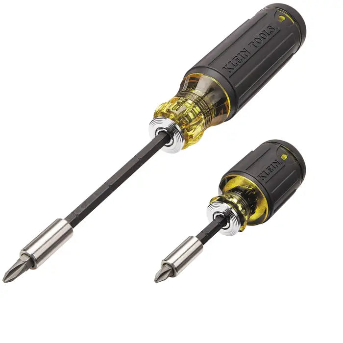 Klein Tools Impact Rated Adjustable Length Multi-Bit Screwdriver Set, 2-Piece