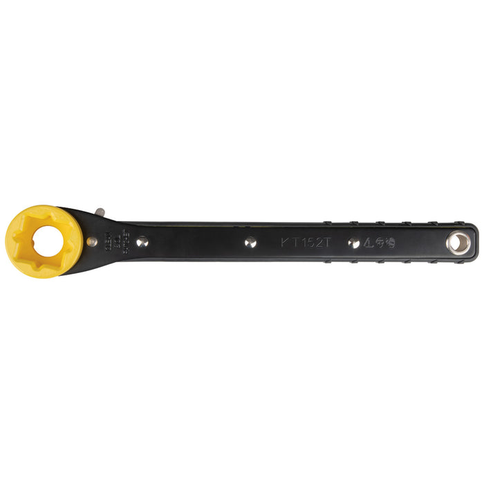 KLEIN TOOLS 4-IN-1 Lineman's Slim Ratcheting Wrench