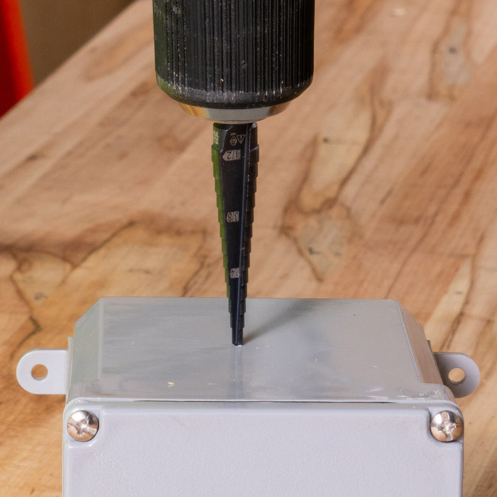 KLEIN TOOLS 13-Step Drill Bit, 3/8-Inch Hex, Double Straight Flute, 1/8-Inch to 1/2-Inch