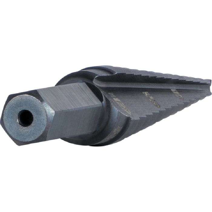 KLEIN TOOLS 13-Step Drill Bit, 3/8-Inch Hex, Double Straight Flute, 1/8-Inch to 1/2-Inch