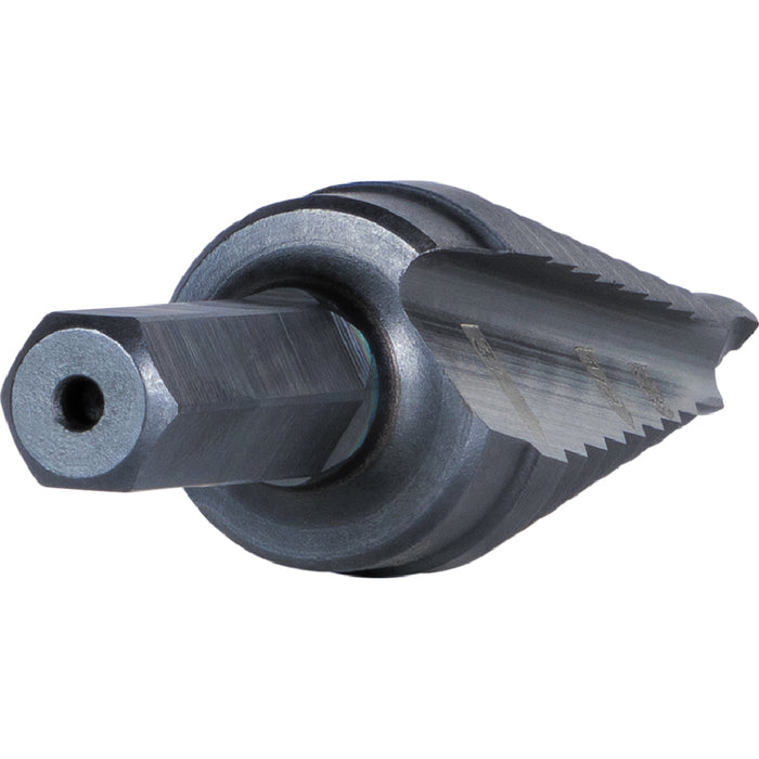 KLEIN TOOLS 9-Step Drill Bit, 3/8-Inch Hex, Double Straight Flute, 1/4-Inch to 3/4-Inch