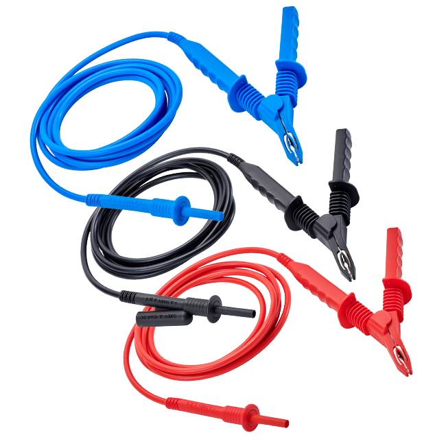 AEMC 2151.3 Lead – Replacement Set of 3, 10 ft 5kV safety w/clips for Megohmmeter Models 5050, 5060, 5070, & 6505