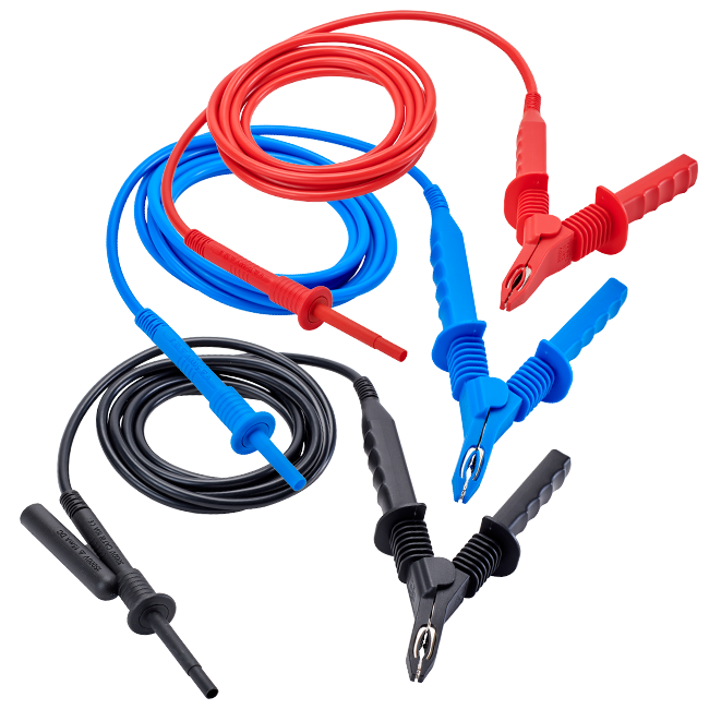 AEMC 2151.33 Lead – Set of 3, 45 ft 5kV safety w/integral clips for Megohmmeter Models 5050, 5060, 5070, & 6505 {Jumper lead not included}
