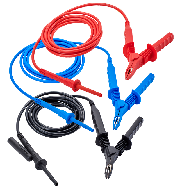 AEMC 2151.38 Lead – Set of 3, 25 ft 15kV safety w/clips for Megohmmeter Models 6550 & 6555