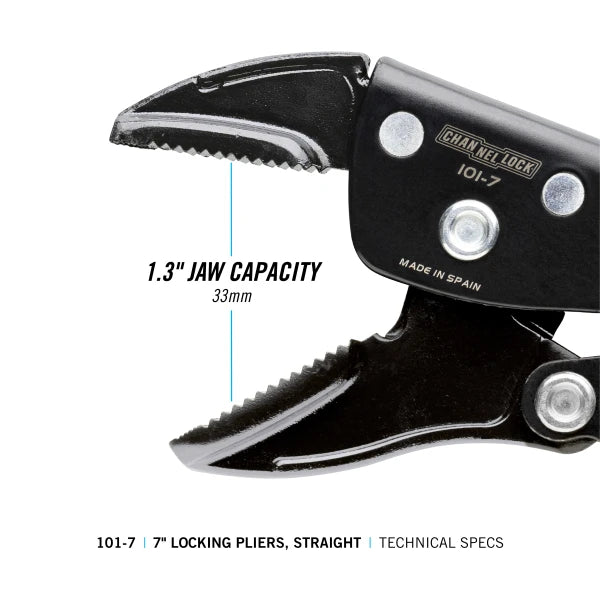 CHANNELLOCK 7" Locking Pliers, Straight