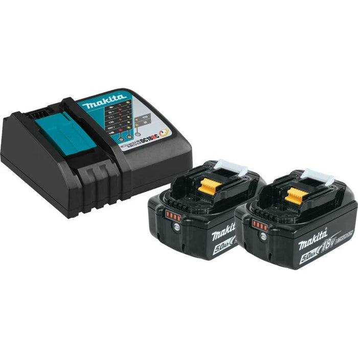 Paquete inicial de batería MAKITA 18V LXT® 5.0Ah y cargador rápido óptimo