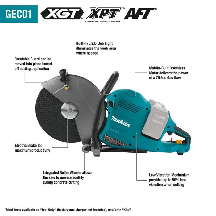Makita 40V max X2 (80V) XGT Brushless 14in Power Cutter (Bare Tool)