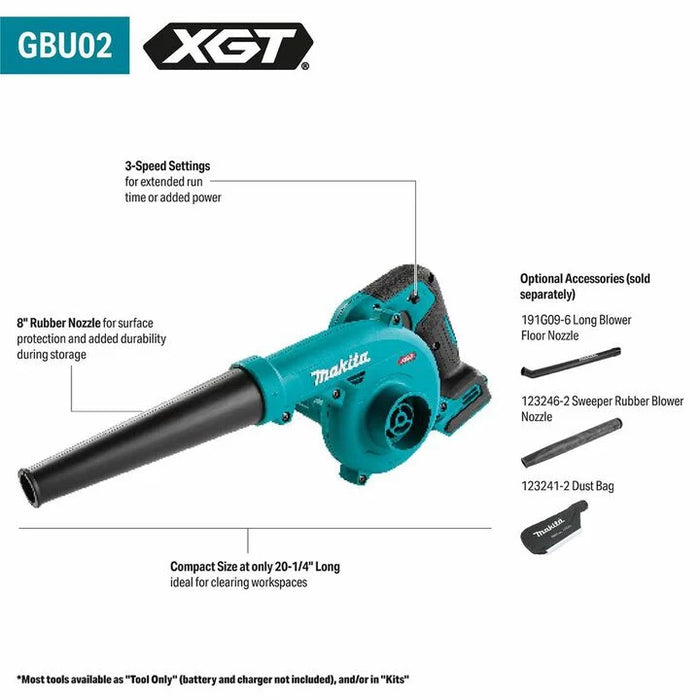 Makita 40V Max XGT Cordless Compact Blower (Bare Tool)