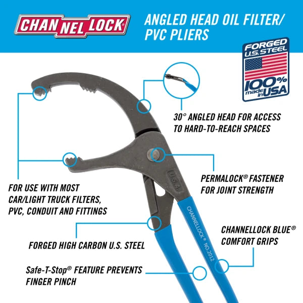 CHANNELLOCK 12" Oil Filter/PVC Plier